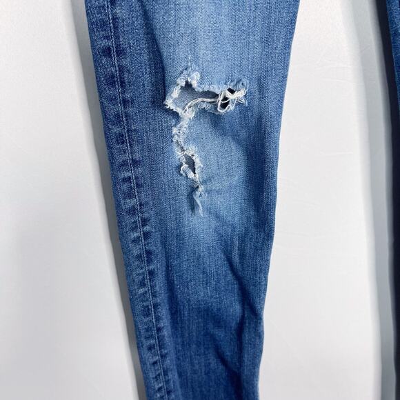 Rag & Bone Womens 27 The Skinny Jeans in La Paz Medium Wash Ripped Distressed - Picture 6 of 12